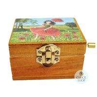 Wooden Hand Crank Music Box- Girl In Poppy Field (Carmen) image