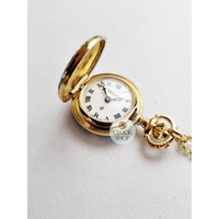 23mm Black & Gold Womens Pendant Watch With Flowers By CLASSIQUE (Roman) image