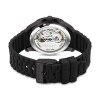 43mm Black Automatic Mens Watch With Skeleton Dial & Black Silicone Band By KENNETH COLE image