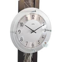 68cm Pendulum Wall Clock With Rainforest Leaf Pattern & Silver Dial By AMS image