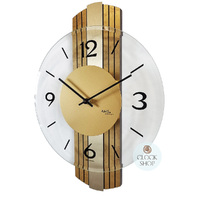 38cm Gold Look Wall Clock With Glass Dial By AMS image