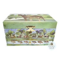 Horses Glow In The Dark Musical Jewellery Box- Green (Beautiful Dreamer By F Steven) image