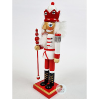 25cm Red & White King Nutcracker image