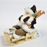 30cm Sitting Santa Claus on Sleigh- Dennis image