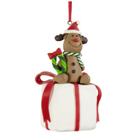10cm Figurine On Present Hanging Decoration- Assorted Designs image