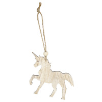 10cm Wooden Unicorn Hanging Decoration- Assorted Designs image