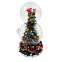 20.5cm Musical Snow Globe With Santa & Teddy (Oh Christmas Tree) image