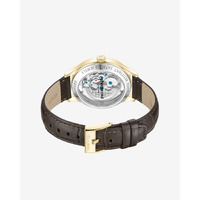 Gold Skeleton Automatic Watch With Brown Leather Band  By KENNETH COLE image