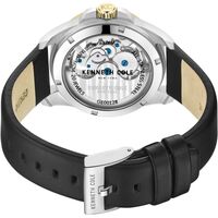 Gold and Silver Skeleton Automatic Watch with Black Leather Band BY KENNETH COLE image