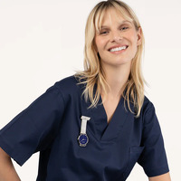 Silver Nightingale Nurses Watch with Navy Blue Dial By Coluri image