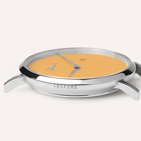 Silver Pankhurst Watch with Saffron Yellow Dial By Coluri image