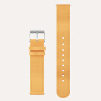 36mm Pankhurst Silver Watch With Saffron Yellow Dial + Yellow Band By Coluri image