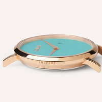 Rose Gold Pankhurst Watch with Turquoise Green Dial By Coluri image