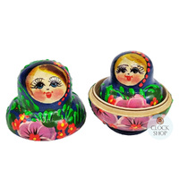 Floral Russian Dolls- Blue & Green Mini 5cm (Set Of 10) image