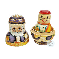 Santa Purple & Gold Russian Dolls- 12cm (Set Of 4) image