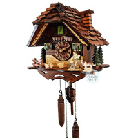 Wood Chopper & Dog Battery Chalet Cuckoo Clock 25cm By SCHNEIDER image
