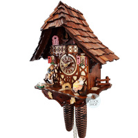 Rocking Horse 8 Day Mechanical Chalet Cuckoo Clock 32cm By SCHNEIDER image