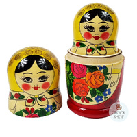 Semenov Russian Dolls- Yellow Scarf & Red Dress 20cm (Set Of 8) image
