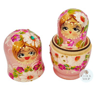 Floral Russian Dolls- Pink 12cm (Set Of 5) image