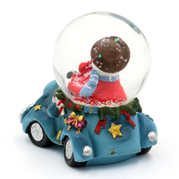 7cm Funny Car Snow Globe With Santa Or Snowman- Assorted Designs image