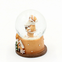 6.5cm Gingerbread Santa Snow Globe- Assorted Designs image