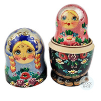 Floral Russian Dolls- Multi-Coloured 18cm (Set Of 5) image