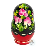 Floral Russian Dolls- Red & Black 8cm (Set Of 5) image
