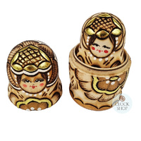 Woodburn Russian Dolls- Gold Floral 10cm (Set Of 5) image