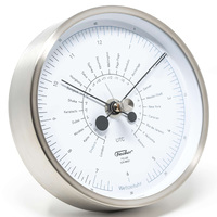 13.3cm Stainless Steel Polar World Time Clock By FISCHER image