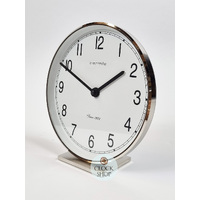 19cm Silver & White Battery Table Clock By HERMLE image