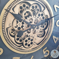 70cm Ceulen Black & Gold Moving Gear Wall Clock By COUNTRYFIELD image