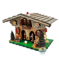 22cm Chalet Weather House With Deer & Water Trough By TRENKLE image