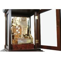 39cm Walnut Mechanical Skeleton Table Clock With Triple Chime By AMS image