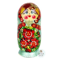 Floral Russian Dolls- Green 15cm (Set Of 5) image