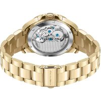43mm Gold Automatic Mens Watch With Black & White Skeleton Dial By KENNETH COLE image
