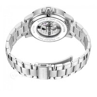 44mm Silver Automatic Mens Watch With Blue Partial Skeleton Dial By KENNETH COLE image