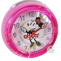12cm Pink Minnie Mouse Musical Analogue Alarm Clock By DISNEY image