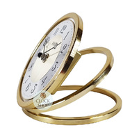 14cm Gold Round Battery Table Clock By AMS image