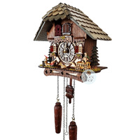 Accordion Player LED Battery Chalet Cuckoo Clock 26cm By TRENKLE image