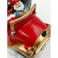 16cm Musical Snow Globe With Santa On Vintage Car (Paint Blemish) image