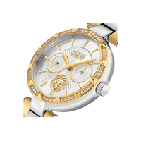 36mm Sertie Crystal Gold & Silver Chronograph Womens Watch By VERSACE image