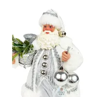 28cm Silver & White Standing Santa Claus image