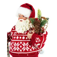 38cm Standing Santa Claus In Red & White Jumper image