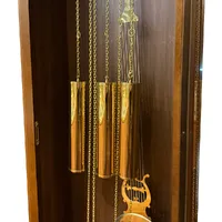 194cm Walnut Grandfather Clock With Westminster Chime & Moon Dial By HERMLE image