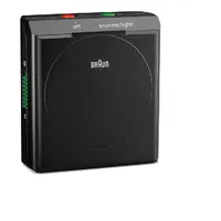 7.8cm Black Analogue Travel Alarm Clock With World Time Zone Map By BRAUN image