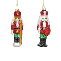 12cm Glass Nutcracker Hanging Decoration (Set Of 2)- Assorted Designs image