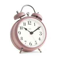 12cm Shefford Dusty Rose Double Bell Analogue Alarm Clock By ACCTIM image
