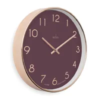 25cm Elma Mulberry & Gold Round Wall Clock By ACCTIM image