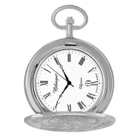 41mm Rhodium Pocket Watch With Floral Engraving By CLASSIQUE (Roman) image