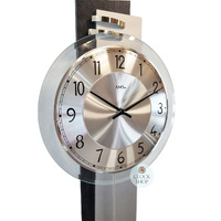 65cm Black & Silver Pendulum Wall Clock With Round Dial By AMS image